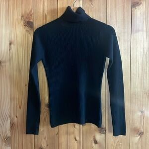 KINROSS Black %100 Cashmere Chunky Trim women Sweater size medium